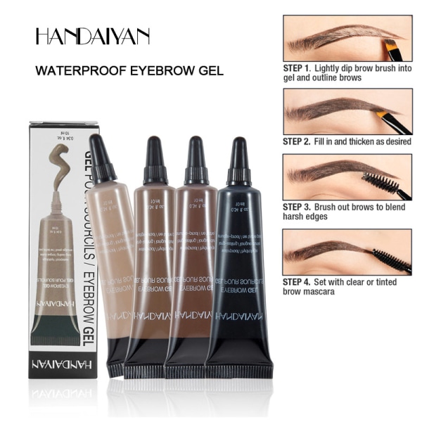 Tattoo Paint Eyebrow Gel Makeup Kit Vattentät ögonbryn Nyans Krämig med borste Ögonbrynsförstärkningsverktyg 5