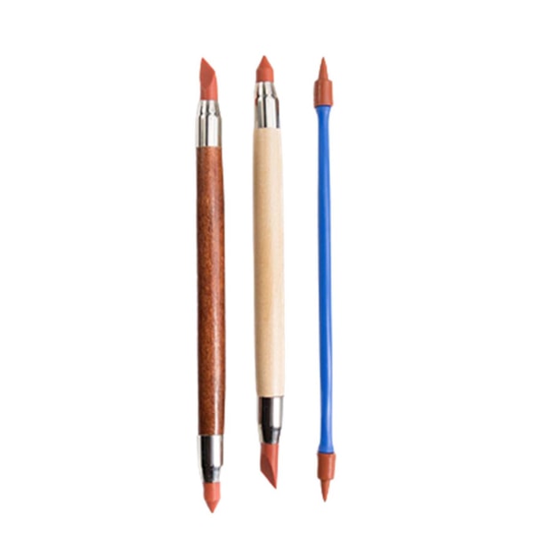 3st Clay Tools Dubbla Rubber Pen Hand Carving Cutter för stenplast default