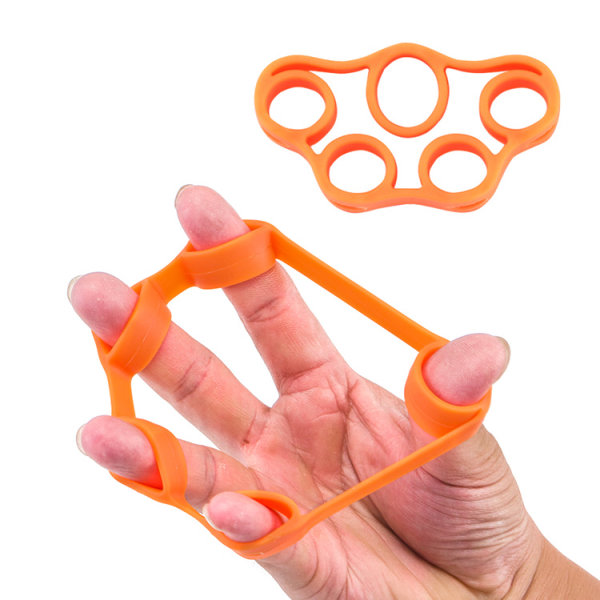 Silikonfingerförstärkare Handmotståndsband Handgreppstränare Strength Trainer Gripper orange