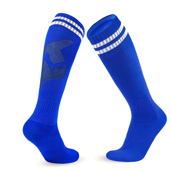 Loogdeel Fotbollsstrumpor Stretchiga Kompressions Knähöga Tubstrumpor Herr Dam Tonåringar Barn Andningsbara Fotboll Atletiska Sportstrumpor A--Dark blue S--Child