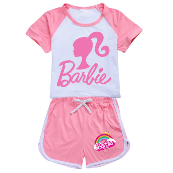 Barbie The Movie100-170 T-shirtshorts för pojkar och flickor Set set red 170cm