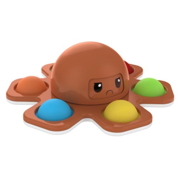 Swivel Toy Pop It Fidget Spinner Flip Octopus Shift Face för stress relief Silikon fingertopp orange