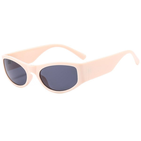 Liten tjock ram Lätt och slitstark solglasögon med UV-skydd cream-colored