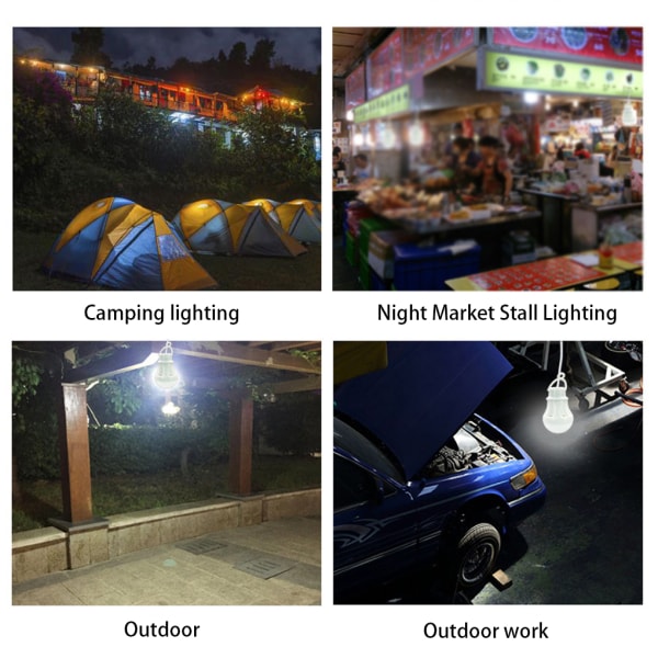 USB Utomhushängande LED-belysning Camping Långtråd Mobil Glödlampa för Nattnödljus 1m