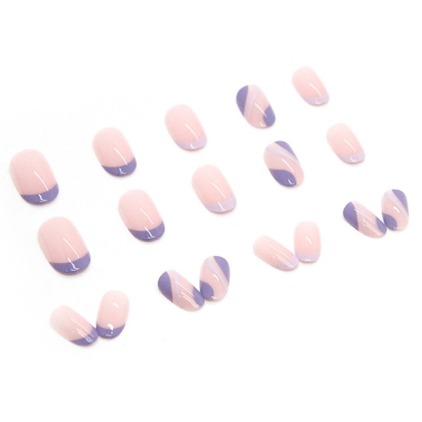 Rosa genomskinliga falska naglar Ultra-flexibla varaktig komfort falska naglar för manikyr nybörjare jelly glue model