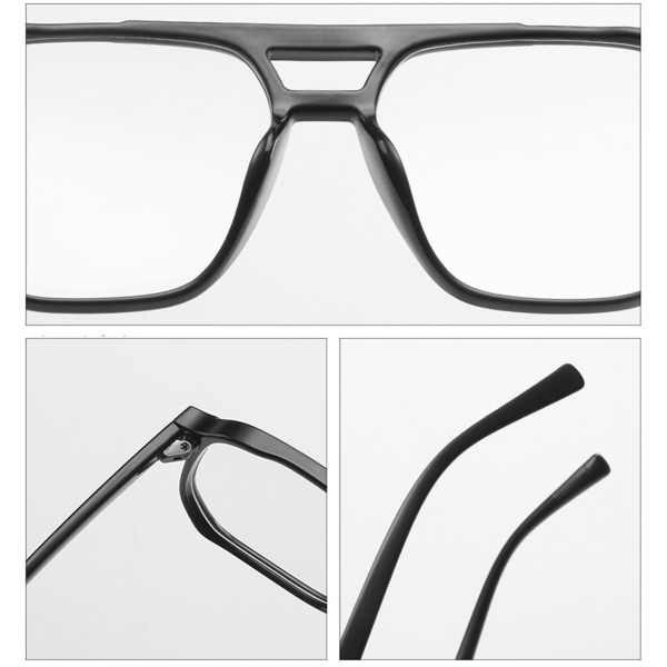 Dubbelstråle Anti-Blue Light Glasögon Lättvikts Anti Eyestrain Bländning Spegelglasögon för damer Trendig dekoration progressive black