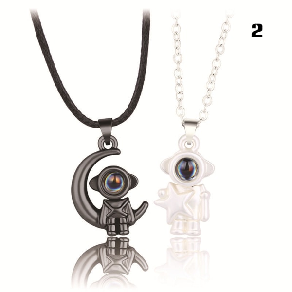 Par Halsband med Projection Moon & Spaceman Pendant Legering Halskedja d