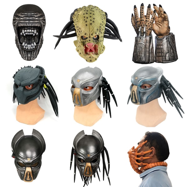 Movie Iron Blood Warrior 5: Solo Mask Cosplay Alien Battle Huvudbonader Terror Latex Poison Scorpion Mask glove