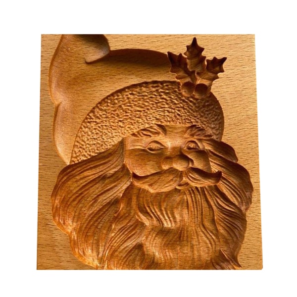 Cookie Cutter trä snidade stencil för pepparkakor jultomten ansikte stenciler köksförsörjning a
