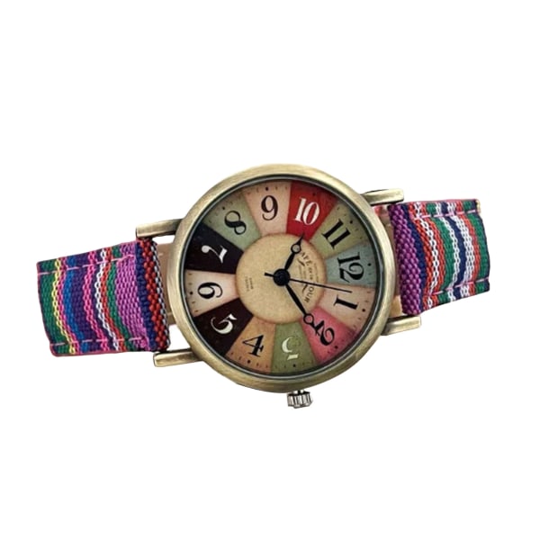 Kvinnors casual armbandsur med glasurtavlor Pin Spänne Style Watch för make Vänner Grannar Son purple
