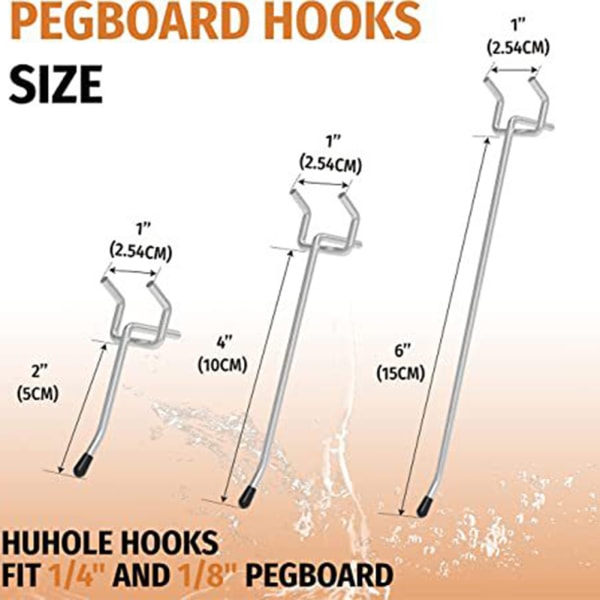50-delade Pegboard krokar Väggförvaringsverktyg för Display Board Garage Organization 10cm 50pcs