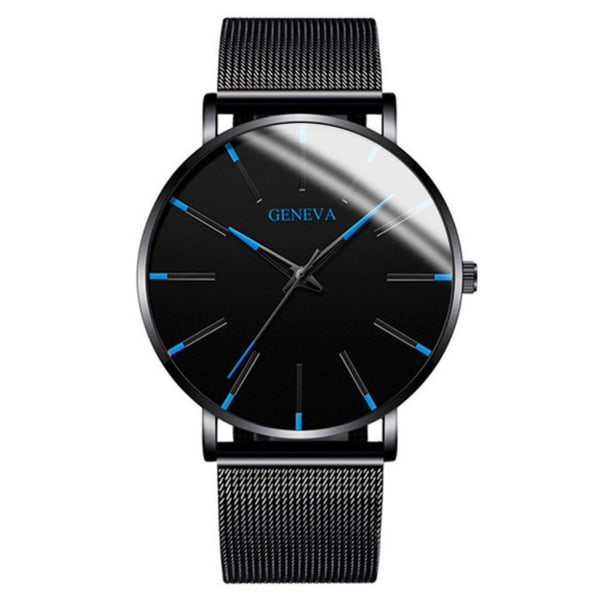 Modern minimalistisk watch i koreansk stil mesh watch för alla typer av företag black black blue