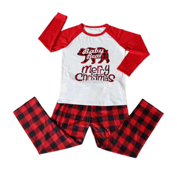 Familjematchande kläder för jul Pyjamas Set Bear printed nattkläder child 8-9years old