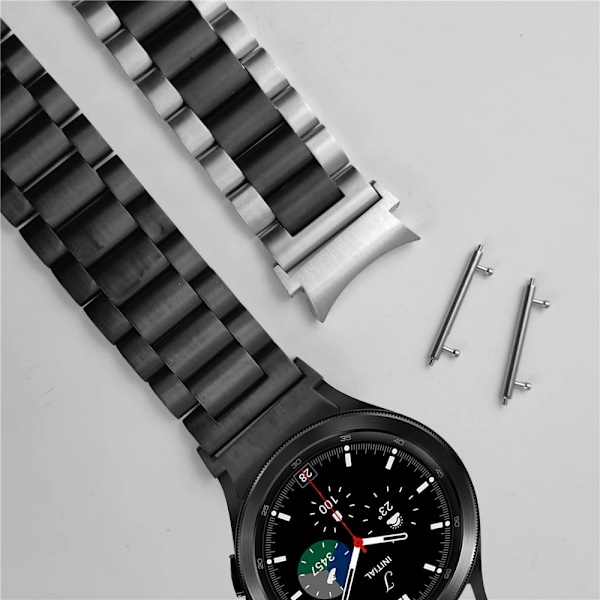 Inga glipor Correa för Galaxy Watch 7 6 5 4 44mm 40mm 5pro armband 45mm stålarmband för Samsung Galaxy Watch 6 4 Classic 47mm 46mm 43mm black A watch 4 clasic 42mm