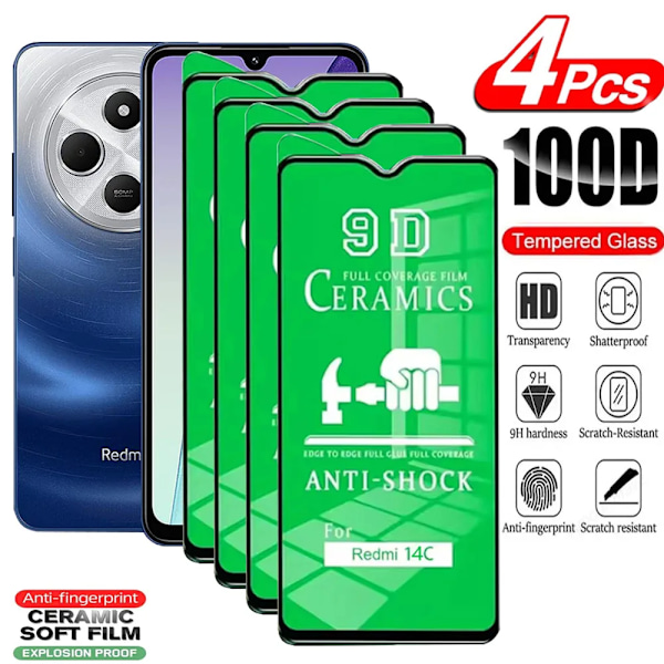 4 ST HD Keramisk Film För Xiaomi Redmi 14C 13C 12C 10C 12 13 Klar Mjukt Skärmskydd För Redmi A1 A2 A3 Plus 8 9A 9C 10A Film Redmi 12 4 Pieces