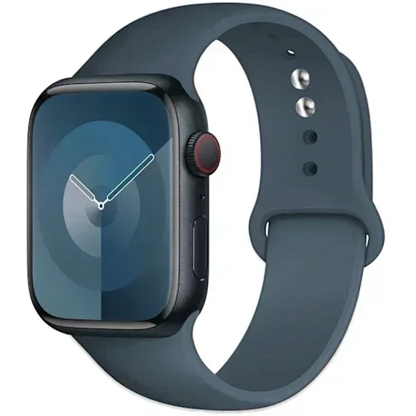 Original Silikonarmband för Apple Watch Band 44mm 38-40 42-46 41-45 46MM 49 mm Armband iwatch Serie 10 9 7 4 5 6 8 SE Ultra 2 3 89 rock blue S10-46 42 44 45 49 L