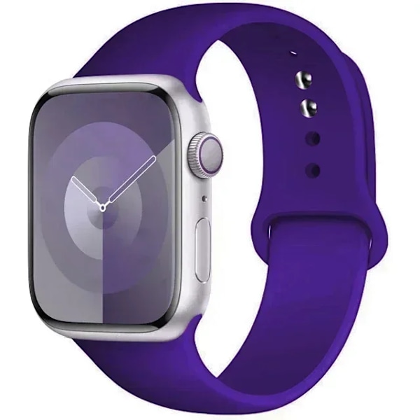 Original Silikonarmband för Apple Watch Band 44mm 38-40 42-46 41-45 46MM 49 mm Armband iwatch Serie 10 9 7 4 5 6 8 SE Ultra 2 3 31 purple S10-46 42 44 45 49 S