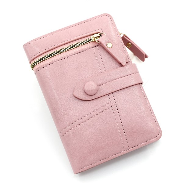 Trifold-plånbok i PU-läder för kvinnor Smal kort plånbok Liten kassahållare  för affärsresekontor utomhus light pink 6dc4 | light pink | Fyndiq