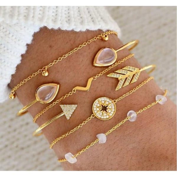 30 Styles Bohemian Armband Set För kvinnor Shell Star Map lotus ananas Heart Natural i