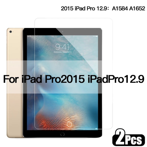 2 st Härdat Glas Skärmskydd för iPad Pro 12.9 11 air4 5 10.9 mini6 4 5 1 2 3 5:e 6:e 7:e 8:e 9:e 10.2 10.5 9.7 2015 Pro 12.9 (2015)