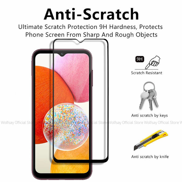 2/4 st Härdat Glas För Samsung Galaxy A14 5G Skärmskydd Samsung Galaxy A14 A24 A34 A54 5G Full Lim Täckning Mobilfilm For Galaxy A24 4G 2PCS Tempered Glass