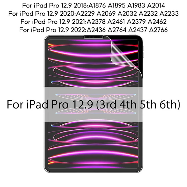 TBTIC Matt Skärmskydd för IPad Air6 M2 Pro11 M4 2024 Air 5 4 10.9 10:e 9:e 8:e 7:e Gen 10.2 6:e 5:e 9.7 Pro13 12.9 Mini 6 Pro12.9 (18-22)