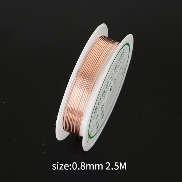 0,2-1 mm koppartråd smycketråd för armband halsband färgglada pärlor trådar silver 0.8mm 2.5m