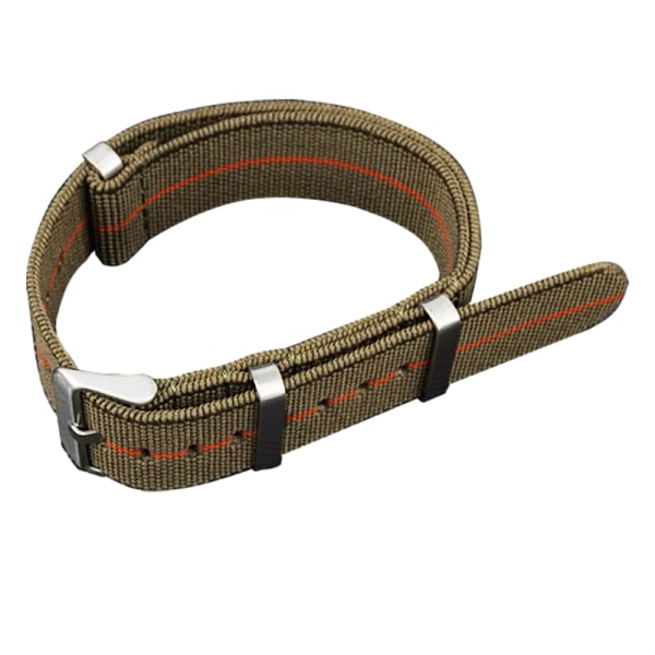 Tvättbart elastiskt nylonarmband för IWC Seiko 60-tals franska trupper fallskärmsväska rem 18mm 20mm 22mm Vattentätt utomhusarmband Black Orange-Steel 20mm