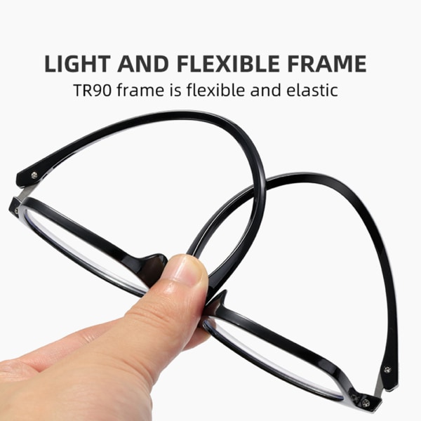 Lättvikts TR90 Ram Läsglas Horn Båda klassiska presbyopiska glasögon black 2.5