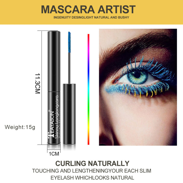 Färg Mascara Långvarig Makeup Tjock Lockig Snabbtorkande Förlängning för kvinnor green