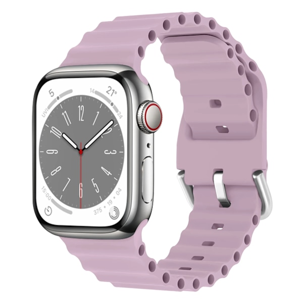 Ocean Band för Apple Watch Armband 45mm 44mm 40mm 41mm 42mm 38mm serie 7 6 3 se 8 45 mm Silikonarmband iWatch ultra 49mm Rem Lavender 42mm 44mm 45mm 49mm