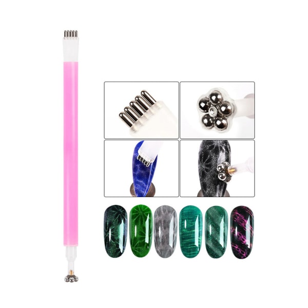 Cat Eye Effect Magnetic Nail Tool Dual Head Strong Magnet Wand Stick/Plate for DIY Nail d