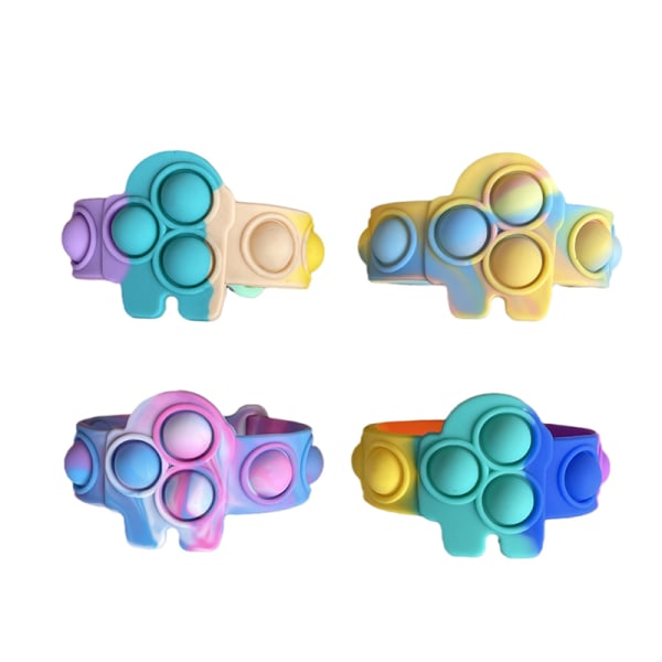 Push Pop It Armband Fidget Toy Barnleksak Push Bubble Stress Relief Watch Sensorisk leksak för barn Vuxen a