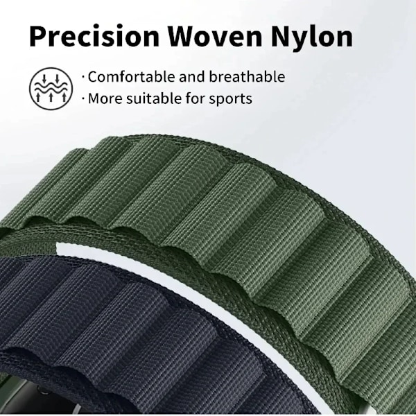 22mm 20mm Alpine Loop Armband för Redmi Watch 5 Lite Nylon Sport Andningsbart Armband Klockarmband Redmi Watch 5 Active Tillbehör Army-green shiny for width 20mm