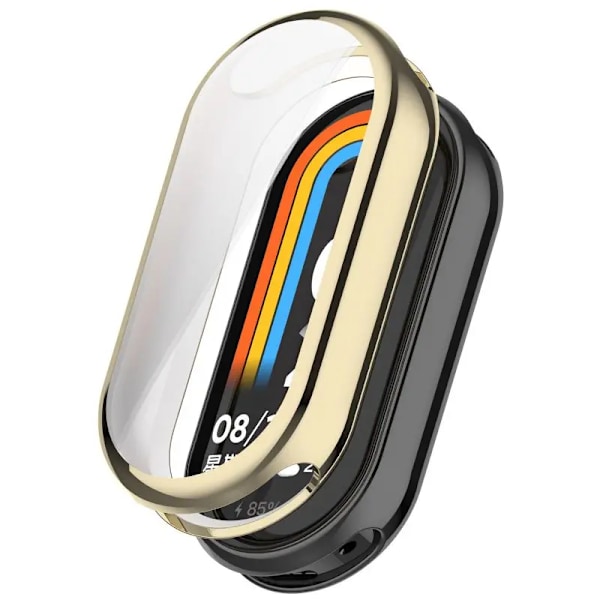 Fullständigt Skal För Xiaomi Mi Band 9 8 Skärmskydd Mi Band9 8 NFC Skärmskydd Skyddsfodral Klockfodral För Mi band8 9 Planting Light Gold Xiaomi Mi Band 8