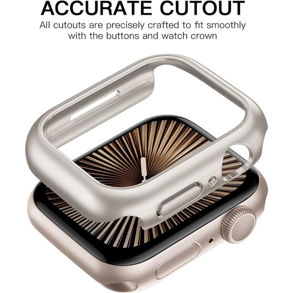 Skal för Apple Watch 45mm 41mm 40mm 44mm 42mm 46mm Skyddande Hölje Matt Hård PC Stötfångarram Utan Glas iWatch 10 SE 9 8 7 6 5 4 Silver Series 7 8 9 41MM