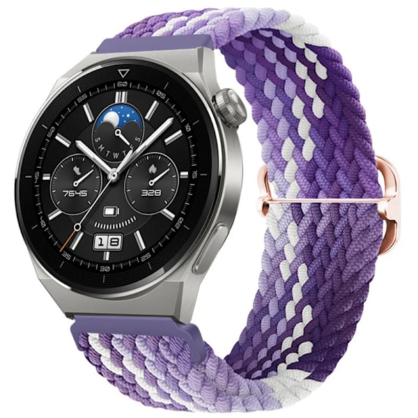 22mm 20mm Nylon Loop Armband för Huawei Watch 3/4/GT GT2 GT3 Pro 46mm 42mm Elastiskt Flätat Armband för Samsung Galaxy Watch Armband Grape purple Strap width 22mm