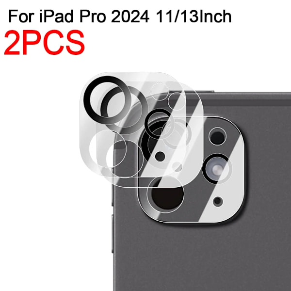 1/4 st 3D Böjd Bakre Kameralins Härdat Glas För iPad Pro 2024 11 tum 13 tum Linsskydd Skyddsfilm Tillbehör 2PCS