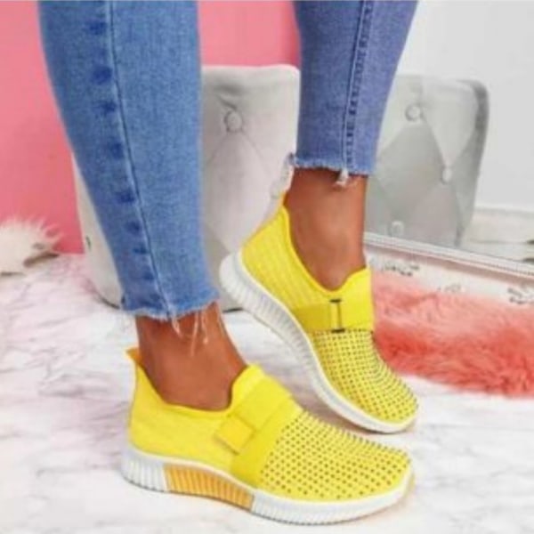 Slip-on skor med ortopedisk sula Damsneakers Platform Sneaker för kvinnor Walking Shoes gray 42