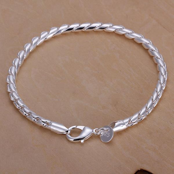 Nya modesmycken 925 Sterling Silver Twisted Rope Chain Armband för unisex man default
