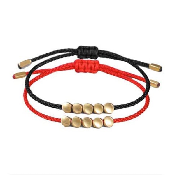 Kopparpärlor Armband Justerbar Handgjord Buddhist Armband Lucky Rope Hand Chain black 2514