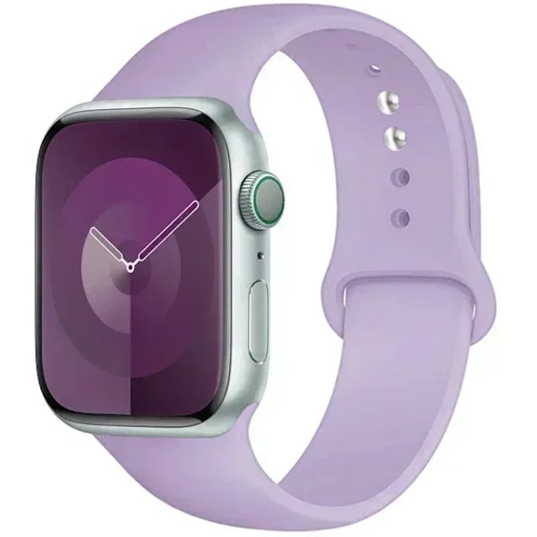 Original Silikonarmband för Apple Watch Band 44mm 38-40 42-46 41-45 46MM 49 mm Armband iwatch Serie 10 9 7 4 5 6 8 SE Ultra 2 3 48 light purple S10-42MM 38 40 41 S