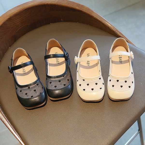 Vår Polka Dot Mesh Flickskor Barn Prinsesskor Sandaler Barn white 23