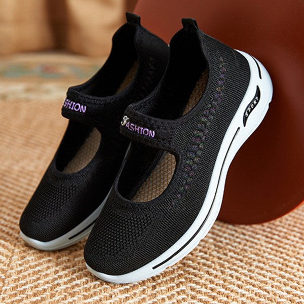 Sneakers för kvinnor Slip-On löparskor med tjock bottensula black 38