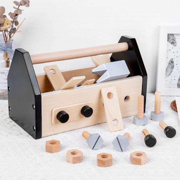 Set för barn Träleksaker | Montessori verktygssats för barn, set för toddler | Hållbar smidig set med verktygslåda, skruvmejsel, toolbox