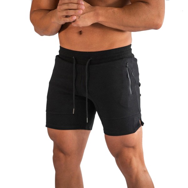 Herrshorts med dragkedjefickor Snabbtorkande elastiska strandträningsshorts över knäet dark blue 2xl