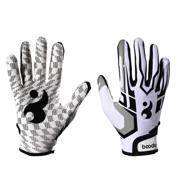 Baseballhandskar Halkfri silikon slitstark andas justerbar handledsrem white l