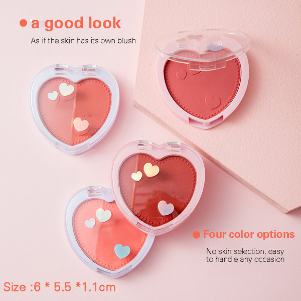 Monokrom Heart Blush Portable Face Contour Cosmetics Professionella ansiktssminktillbehör 3