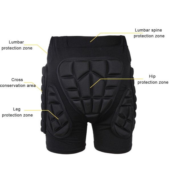 Vadderade shorts för män och kvinnor Höftrumpaskydd för snowboardåkning skridskoåkning xl