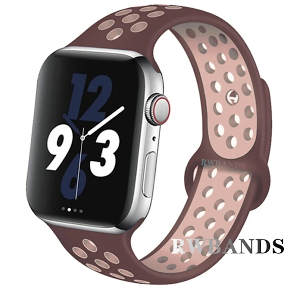 Sportarmband för Apple Watch Band 46mm 44mm 40mm 42-38-41mm 45mm Andningsbart Armband iWatch Series 10 9 8 7 6 SE 5 3 Ultra 2 49mm 27smoke purple brown 38 40 41 S10-42mm SM